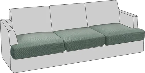 Vista 11 de PrinceDeco Funda elástica para sofá biplaza con cojín en forma de T para sofá de 2 cojines, funda de asiento con parte inferior elástica, apta