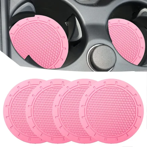 Vista 14 de Portavasos para automóvil, paquete de 4 posavasos de PVC de 2.75 pulgadas de diámetro, antideslizantes, universales, duraderos, adecuados