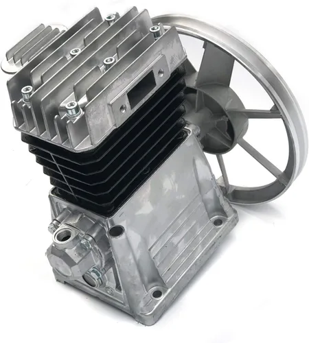 Vista 4 de Cabezal de bomba de compresor, 3HP 8.8CFM Cabezal de compresor de aire de aluminio de doble cilindro de una sola etapa con silenciador y tornillo