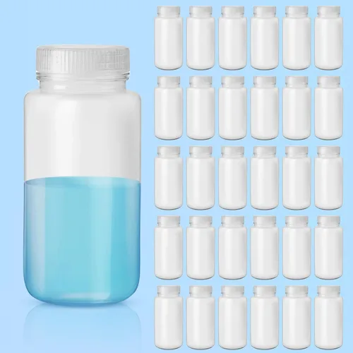 Vista 34 de Tatuo 6 piezas 30 ml 1 oz botellas de reactivo de polipropileno de plástico con tapas de rosca, envases de muestra transparentes de PP con tapa