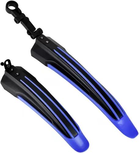Vista 6 de BlueSunshine - Juego de guardabarros ajustables para bicicleta de montaña y carretera, para ciclismo, delantero/trasero, color negro Todo negro