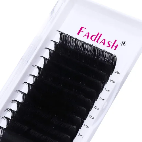 Vista 87 de Extensiones de pestañas de volumen regular, bandeja mixta, 0.03 mm, rizo B, 8-14 mm, de visón premium y seda, volumen de pestañas, suaves, mate