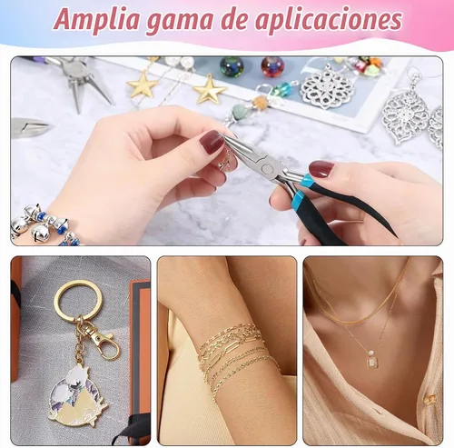 Vista 2 de URSKYTOUS Juego de 3 piezas de alicates para joyería, kit de herramientas de alicates para hacer joyas incluye alicates para joyería de punta