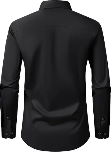 Vista 59 de Alimens & Gentle Camisas de vestir para hombre, manga larga, elásticas, sin arrugas, con botones