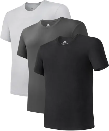 Vista 10 de DAVID ARCHY Paquete de 3/5 camisetas de cuello redondo transpirables