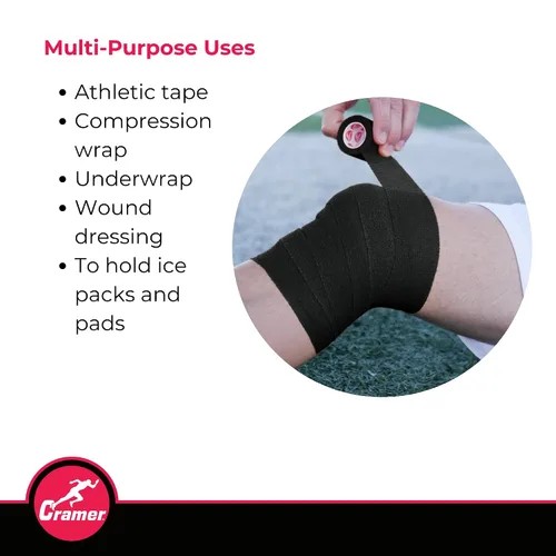 Vista 3 de Cramer Eco-Flex Cinta Elástica Extensible Autoadhesiva de Auto-Pegado, Cinta Cohesiva, Cinta Elástica Flexible para Deportes, Suministros de Negro