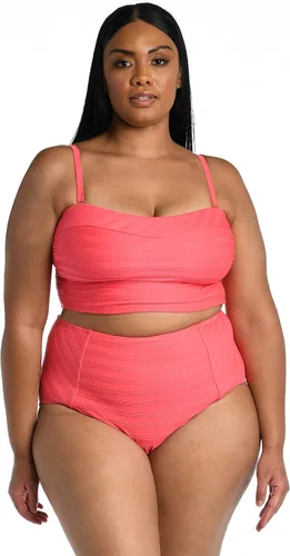 Vista 3 de Parte inferior de bikini de cintura alta con parte delantera en V