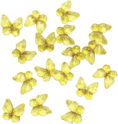 Vista 13 de Diamantes de imitación de mariposa con parte trasera plana, 80 unidades de 0.394 pulgadas, dijes de mariposa de resina para uñas, adornos, álbumes