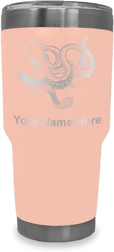 Vista 21 de LaserGram Vaso aislado al vacío de 20 onzas, Kraken, grabado personalizado incluido (negro)