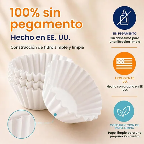 Vista 4 de Filtros de café para cesta de 4 tazas (100, blanco)