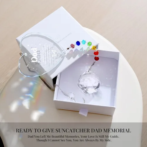 Vista 5 de Regalos conmemorativos para la pérdida de papá, atrapasoles de cristal en la memoria, regalos de condolencia por pérdida de papá y padre, regalos