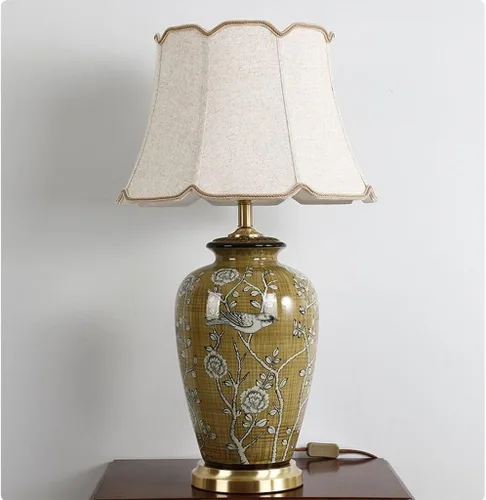 Vista 8 de Lamp for Desk Retro Table Lamp Large Living Room Sofa Table Lamp Study Table Lamp Villa Hotel Table Lamp Desk Lamps for Home Office(Push Button