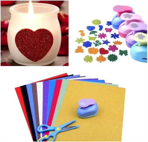 Vista 6 de Baisunt 20 hojas de papel de cartulina con purpurina negra para proyectos de arte DIY, álbum de recortes, decoración de cumpleaños y bodas 250GSM