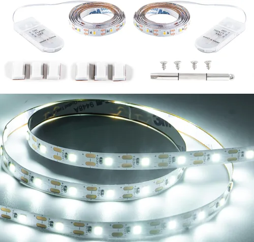 Vista 8 de Juego de 2 tiras de luces LED que funcionan con pilas, 0,5 metros/1 pieza, 60 luces LED de luciérnagas, estrellas y luna, para bricolaje, fiestas