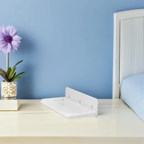 Vista 8 de UPKOCH Estante flotante plegable para pared, no se pega en la bandeja organizadora de la mesita de noche, estantes pequeños plegables