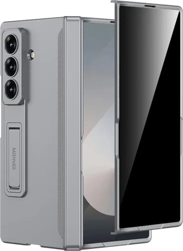Vista 22 de Miimall Funda para Samsung Galaxy Z Fold 5 con protector de pantalla de privacidad, soporte ajustable integrado y protección magnética de bisagra