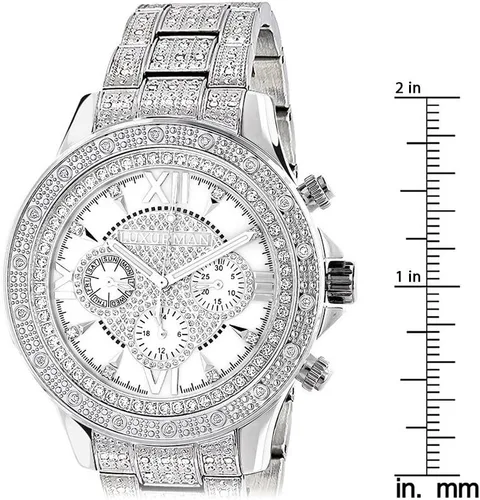 Vista 5 de LUXURMAN Reloj con bisel de diamantes y banda para hombre 1ctw de diamantes Liberty, Moderno
