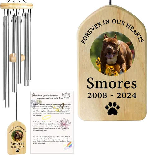 Vista 30 de Jocidea - Campanillas de viento personalizadas para gatos en memoria de gato, regalo por pérdida de gato, regalo de condolencia de mascota, regalo