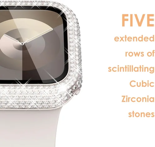 Vista 224 de Surace Bling - Carcasa con protector de pantalla para Apple Watch Series 3, 2, 1 de 1.496 pulgadas