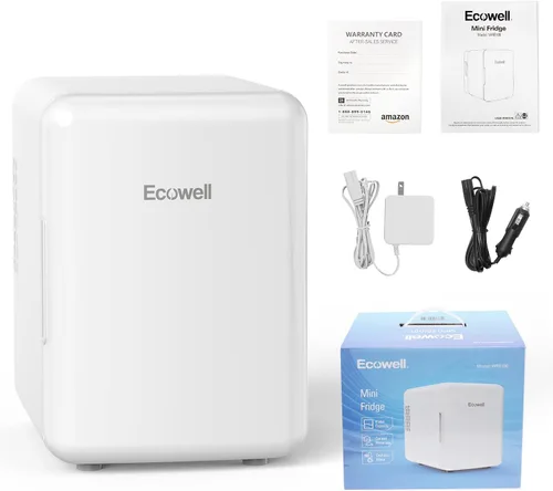 Vista 8 de Ecowell WRE100 Mini Dormitorio, Refrigerador para el Cuidado de la Piel de 4L/6 Latas, AC/DC Portátil Compacto Pequeño Refrigerador para Oficina