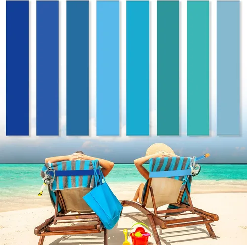 Vista 17 de Boao 4 paquetes de bandas de toalla para silla de playa, esenciales para piscina y crucero, elásticas y resistentes al viento, clips para toallas