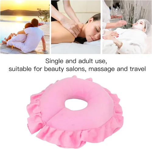 Vista 6 de Dioche Cojín de soporte para el cuello en forma de U suave para sala de spa, mesa de masaje, cama, almohada para la cara, cojín de cuello
