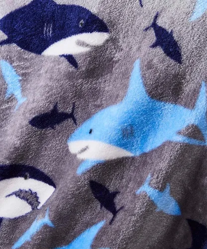 Vista 5 de Shark Baby - Manta extra suave (50 x 60 pulgadas), tiburones azules y grises