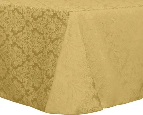 Vista 7 de Ultimate Textile Saxony - Mantel cuadrado de damasco (107.9 x 107.9 in), color marfil