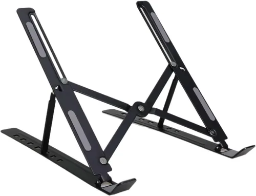 Vista 4 de Adjustable Foldable Aluminum Laptop Stand for 8–16 Inch Laptops, 7-Level Portable Notebook Riser, Black