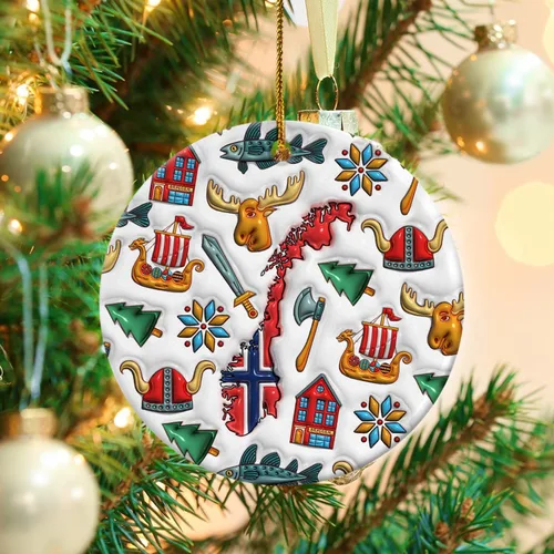 Vista 99 de Lotacy Bandera argentina argentina de Navidad de cerámica 2D impresa adorno con símbolos, decoración del hogar argentina regalos para hombres