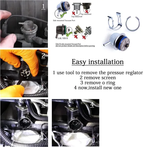 Vista 5 de 2173073 17113556 Regulador de presión de combustible con línea de vacío para Chevy Silverado 1500 2500 3500, 1999-2003 4.8L 5.3L 6.0L Avalanche
