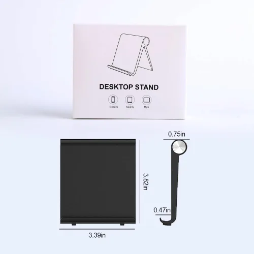 Vista 8 de Soporte para tableta, soporte plegable ajustable para teléfono celular, compatible con la mayoría de iPad y teléfonos inteligentes, accesorio