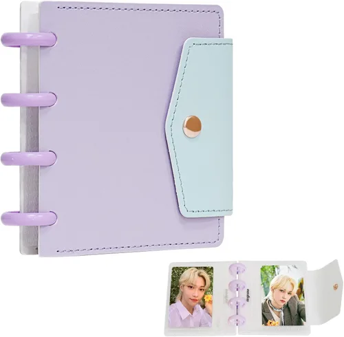 Vista 8 de Carpeta para tarjetas fotográficas de 3 pulgadas, álbum de fotos desmontable, mini libro de fotos con 20 bolsillos para 40 tarjetas (rosa)