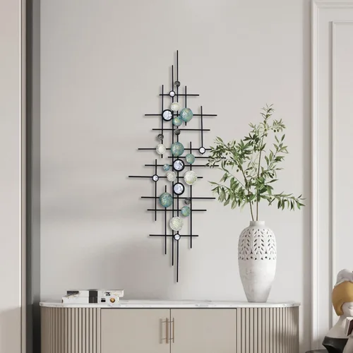 Vista 5 de KEQAM Arte de pared de metal moderno grande, decoración de pared de metal para el hogar, esculturas de pared hechas a mano para colgar en la pared
