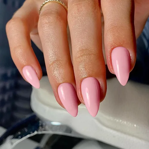 Vista 46 de 48 piezas de uñas postizas a presión color burdeos, uñas falsas en forma de almendra, pegamento para uñas, uñas de longitud media