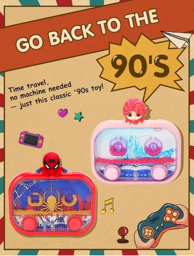 Vista 5 de Juego de agua de mano con luz - Juguete de bola de agua para niños a partir de 3 años, juguete retro, juego de viaje en automóvil sin pantalla