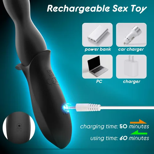 Vista 7 de Enchufe anal vibratorio para principiantes, juguete sexual para adultos, para hombres, mujeres, parejas, masajeador de próstata de silicona flexible