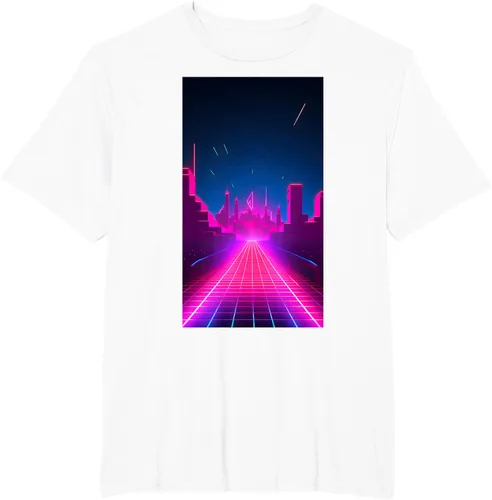 Vista 9 de Camiseta Retrowave Street 80s Vaporwave Synthwave, Negro -, Pequeña