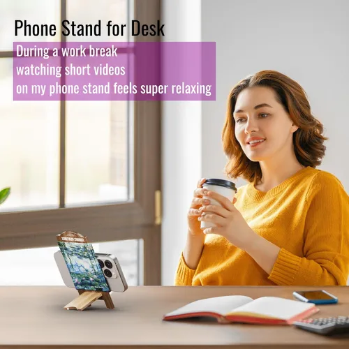 Vista 2 de Bonito y artístico soporte para teléfono celular para escritorio, soporte multifuncional para teléfonos, iPads, interruptor, Kindle y consolas