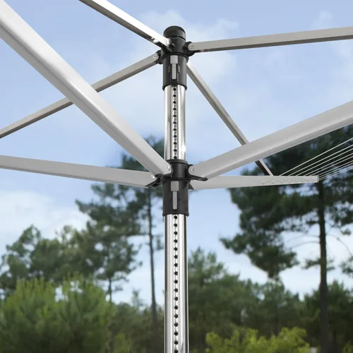Vista 6 de Brabantia Lift-O-Matic Advance - Tendedero de 4 brazos para exteriores (164 pies / Ø 1.97 pulgadas) de altura ajustable, tendedero plegable + estaca