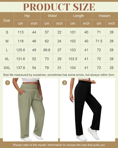 Vista 6 de Neer 3 piezas de pantalones de yoga de pierna ancha para mujer, cómodos, holgados, de cintura alta, pantalones deportivos casuales