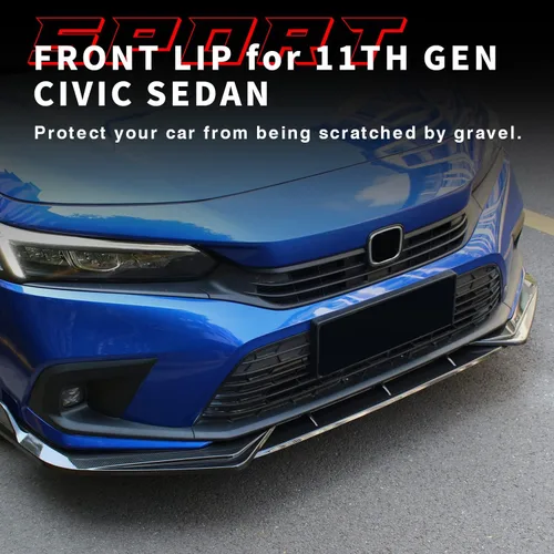 Vista 2 de Alerón de Labio Delantero Compatible con Civic Sedan/Hatchback de 11ª Generación 2022-2024, Alerón de Labio de Parachoques para FE1 FE2 FE4 FL1 FL2