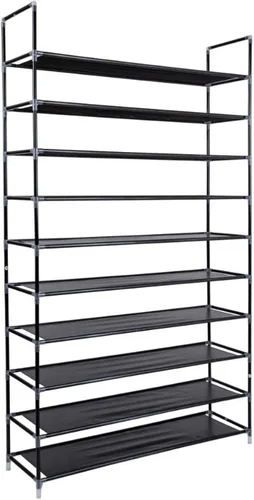 Vista 6 de Ochine Zapatero de 8 niveles, Tela No Tejida, Acero, Capacidad para 40-50 Pares, Dimensiones: 39.37 x 11 x 68.89 Pulgadas