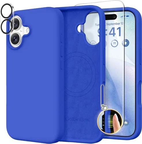 Vista 69 de GolbinBox Funda magnética para iPhone 17, compatible con MagSafe, cubierta de silicona integrada para control de cámara, funda de silicona líquida a