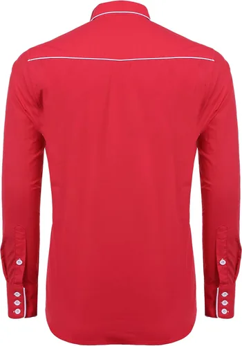 Vista 4 de Coofandy Camisa de hombre de manga larga ajustada con bordado casual de botón
