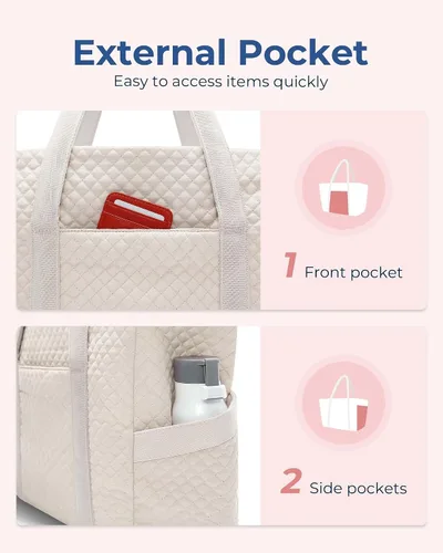 Vista 4 de BAGSMART Bolsa grande para mujer, bolsa de hombro de viaje con asa superior con hebilla para esterilla de yoga para gimnasio, trabajo, viajes