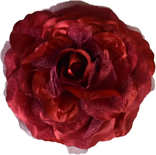 Vista 15 de Broche Multifuncional para Mujer con Flor Rosa de Pétalos Transparentes Pin Clip para Cabello