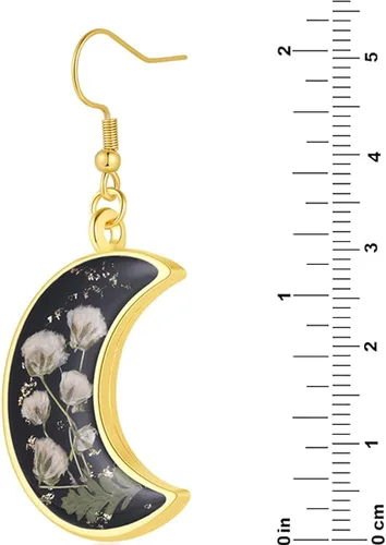 Vista 101 de Forget-Me-Not and Queen Anne's Lace Pressed Wildflower Earrings Pressed Flower Earrings Handmade Drop and Dangle Earrings Gift for Woman