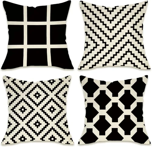 Vista 8 de Fahrendom Fundas Decorativas para Cojines de Aventura Boho 16 x 16 Pulgadas Juego de 4, Funda de Almohada Bohemia Arcoíris Montaña Bosque Porche