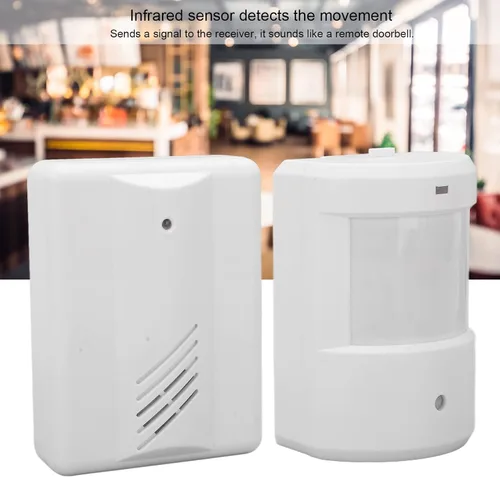 Vista 6 de Alarma inalámbrica para entrada de vehículos, sensor de movimiento infrarrojo, sistema de alerta de seguridad con receptor de timbre resistente a